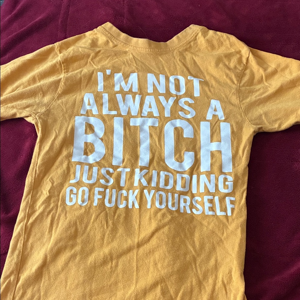 Eighty Eight Mustard Yellow Graphic Tee with White Slogan